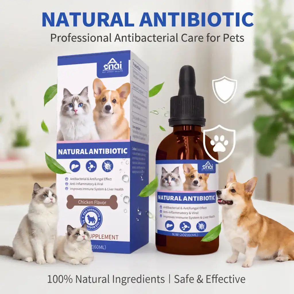 Natural antibiotic drops for pets to boost their immune system
