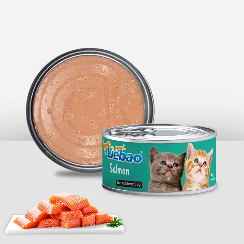 Premium Digestible Salmon Canned Cat Food for Healthy Pets