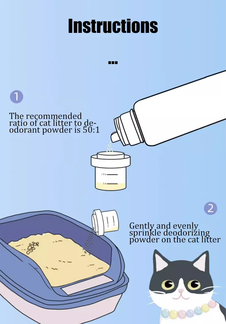 Cat litter deodorizing powder