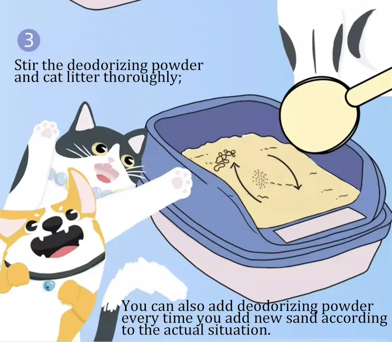 Cat litter deodorizing powder