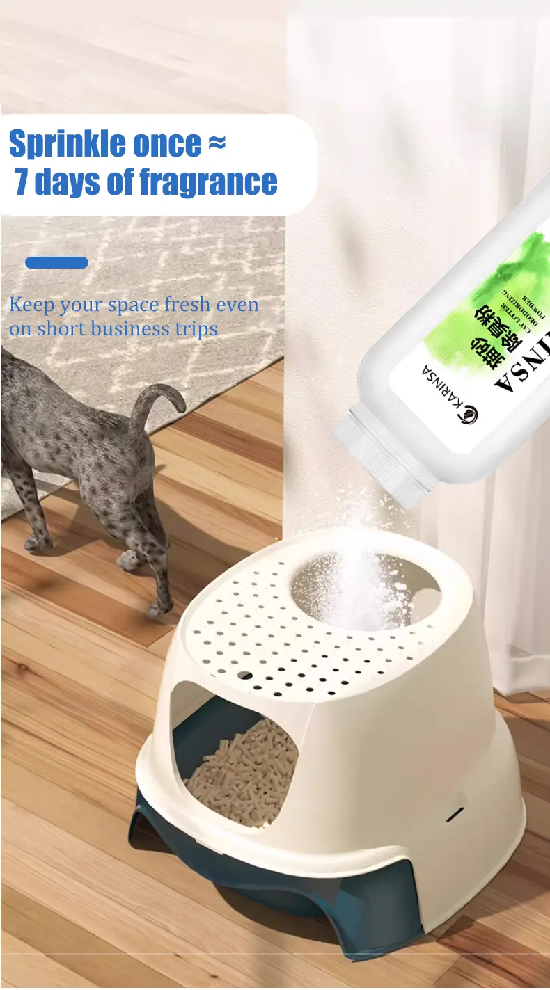 Cat litter deodorizing powder
