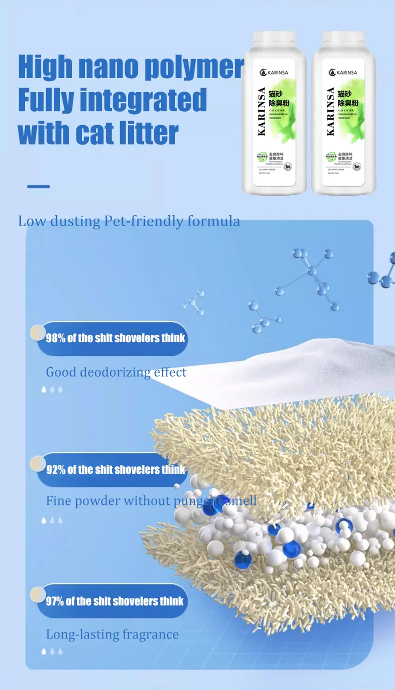 Cat litter deodorizing powder