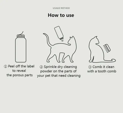 Pet Dry Cleaning Powder Fluffy Plant Gentle Formula (9)