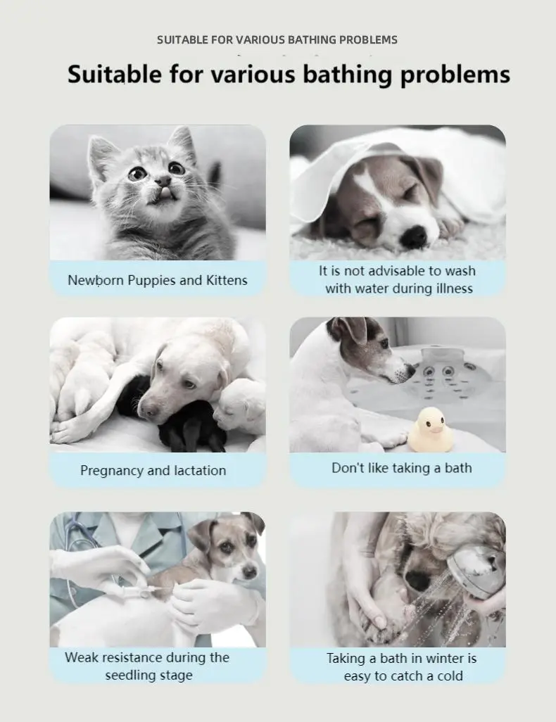 Pet dry cleaning bubble mite removal and antibacterial
